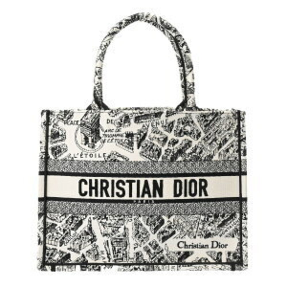 Dior BOOK TOTE bag de Paris white black embroidered canvas handbag